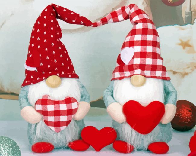 Mr. And Mrs. Gnome Valentine Paint By Numbers