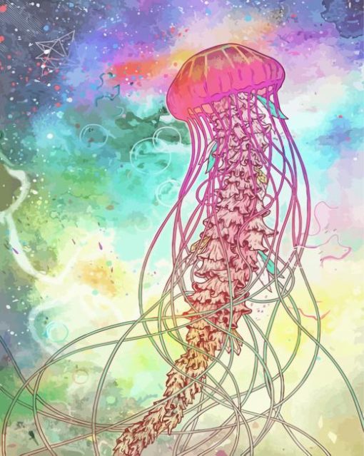 Pink Glowing Galaxy Jellyfish Paint By Numbers