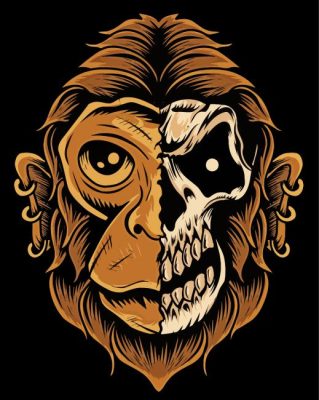 Skull Monkey Paint By Numbers