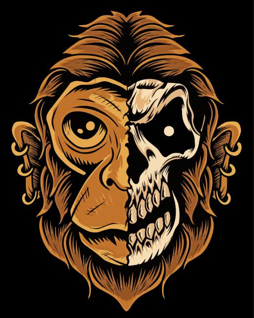Skull Monkey Paint By Numbers