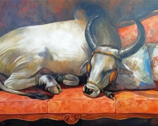 The Cow On Sofa Paint By Numbers