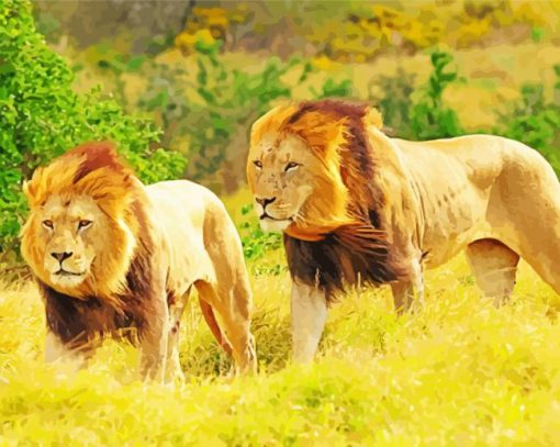 The Two Lions Animal Paint By Numbers