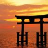Torii Gate Silhouette Paint By Numbers