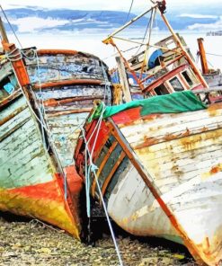 Two Abandoned Boats Paint By Numbers