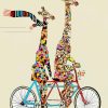 Two Giraffes On A Bike Paint By Numbers