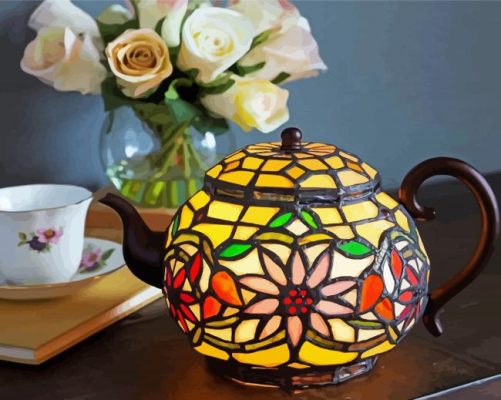 Victorian Teapot Lamp Paint By Numbers