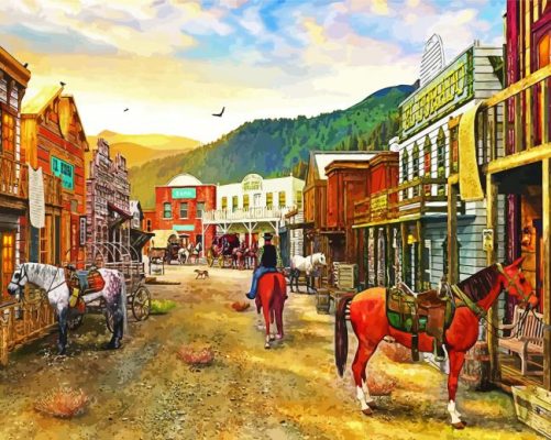 Wild Western Town Paint By Numbers