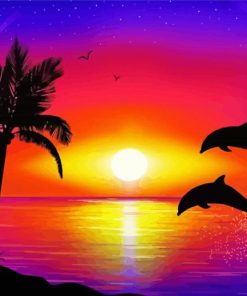 Aesthetic Dolphin At Sunset Paint By Numbers