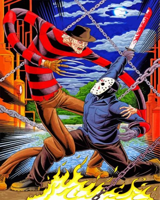 Aesthetic Freddy Vs Jason Art Paint By Numbers