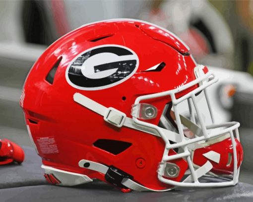 Aesthetic Georgia Bulldogs Football Helmet Paint By Numbers