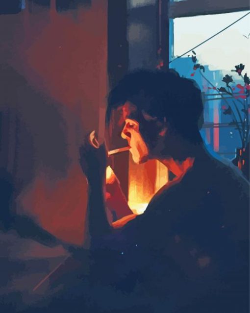 Alone Smoking Boy Paint By Numbers