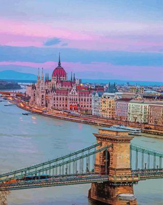 Beautiful Budapest Evening View Paint By Numbers