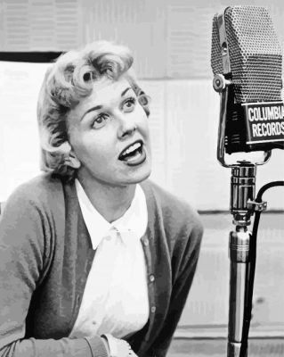 Black And White Doris Day Paint By Numbers