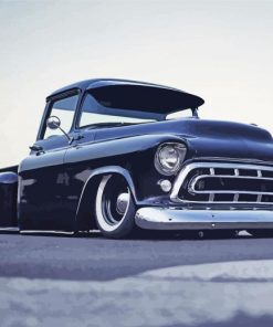 Black Classic Chevy Truck Paint By Numbers