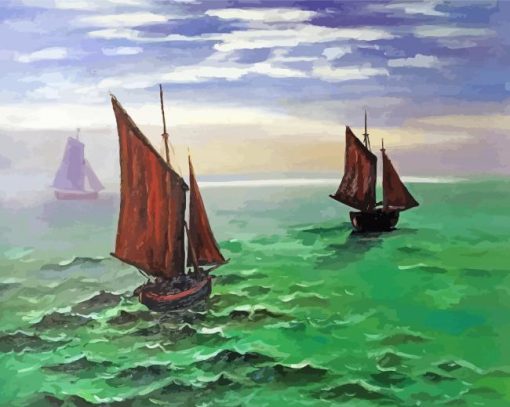 Claude Monet Boats In Sea Paint By Numbers