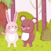 Rabbit And Bear Paint By Numbers