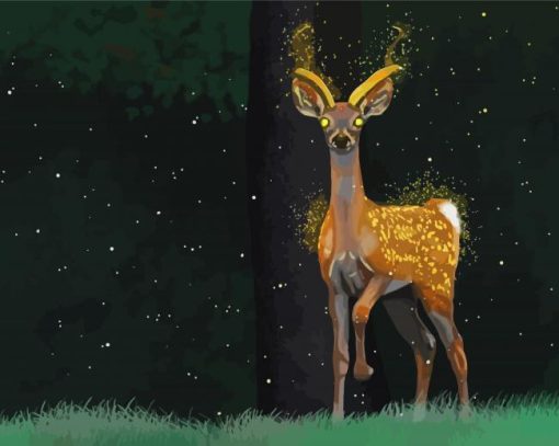 Fantasy Gold Deer Art Paint By Numbers