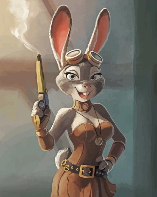 Female Steampunk Rabbit Paint By Numbers