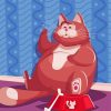 Funny Fat Cat Cartoon Vector Paint By Numbers