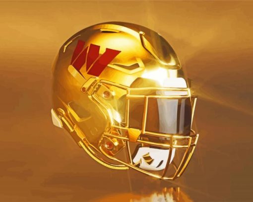 Gold Washington Commanders Helmets Paint By Numbers