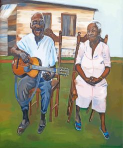 Happy Old African Couple Paint By Numbers