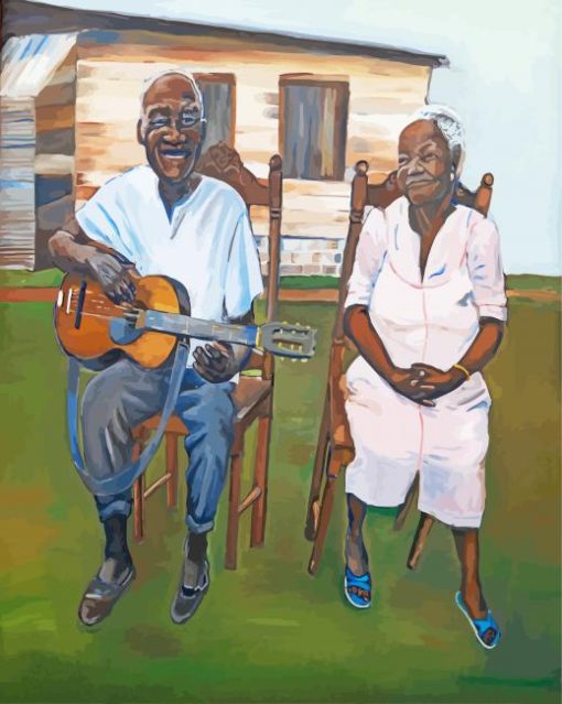 Happy Old African Couple Paint By Numbers