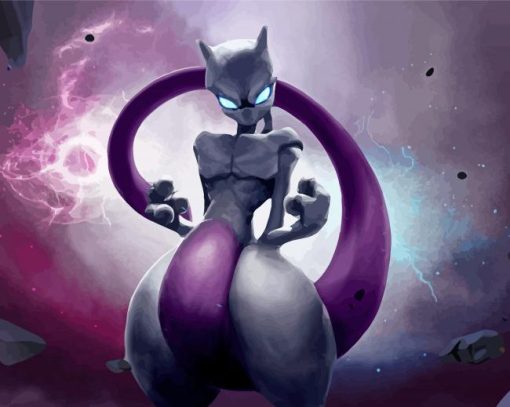 Mewtwo Pokemon Species Paint By Numbers