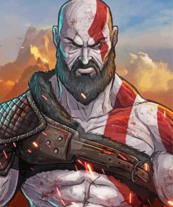 Aesthetic Kratos Paint By Numbers