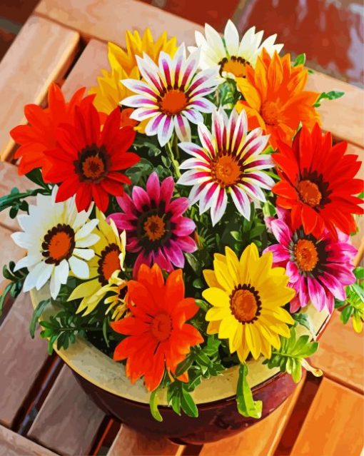 Colorful Gazanias Paint By Numbers