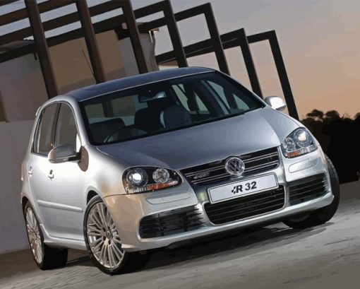 Golf R32 Grey Car Paint By Numbers