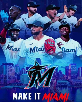 Miami Marlins Poster Paint By Numbers