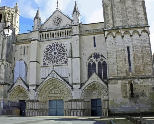 Poitiers Saint Peters Cathedral Paint By Numbers