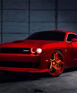Red Dodge Challenger Redeye Paint By Numbers