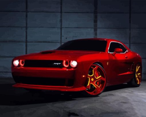 Red Dodge Challenger Redeye Paint By Numbers