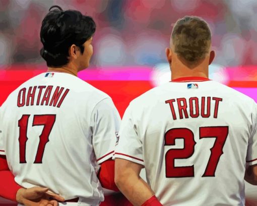 Shohei Ohtani With Mike Trout Paint By Numbers