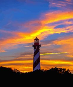 St Augustine Lighthouse Sunset Sky Paint By Numbers