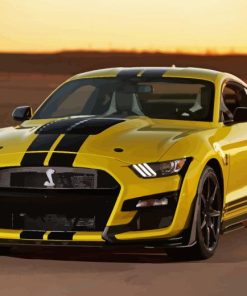 Yellow Ford Mustang Car Paint By Numbers