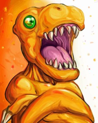 Agumon Digimon Art Paint By Numbers