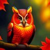 Autumn Orange Owl Paint By Numbers