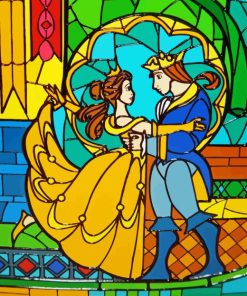 Beauty and The Beast Stained Glass Paint By Numbers