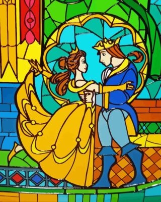 Beauty and The Beast Stained Glass Paint By Numbers