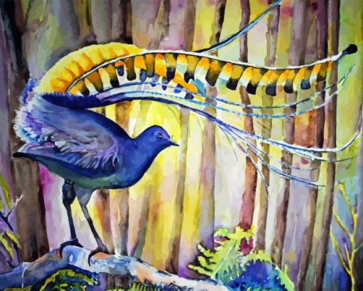 Blue Lyrebird Paint By Numbers