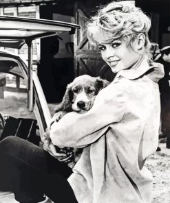 Brigitte Bardot With Puppy Paint By Numbers