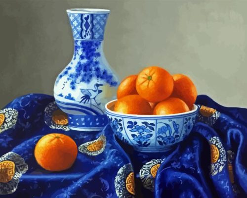 Chinese Vase and Orange Paint By Numbers