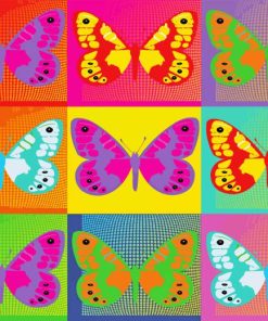 Colorful Butterfly Pop Art Paint By Numbers
