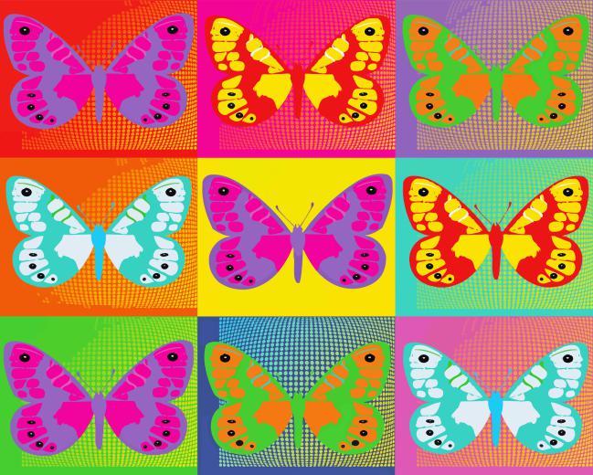Colorful Butterfly Pop Art Paint By Numbers