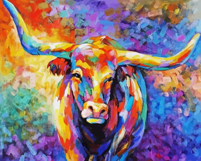 Colorful Longhorn Paint By Numbers