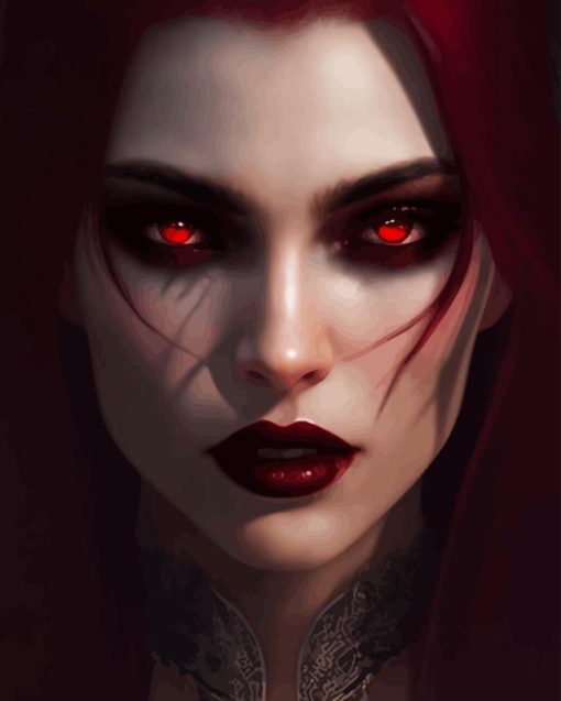 Evil Woman With Red Eyes Paint By Numbers