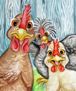 Funny Chickens Paint By Numbers
