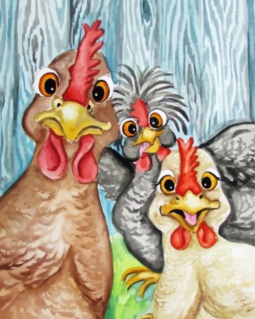 Funny Chickens Paint By Numbers